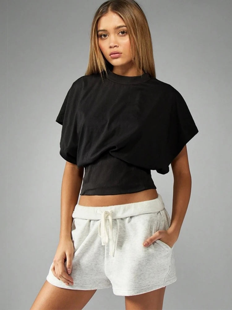 Loose T Shirts For Women Streetwear O-neck Crop Top Y2k Accessories Short Sleeve Feminist Clothes Pullover Camisetas Ropa Mujer