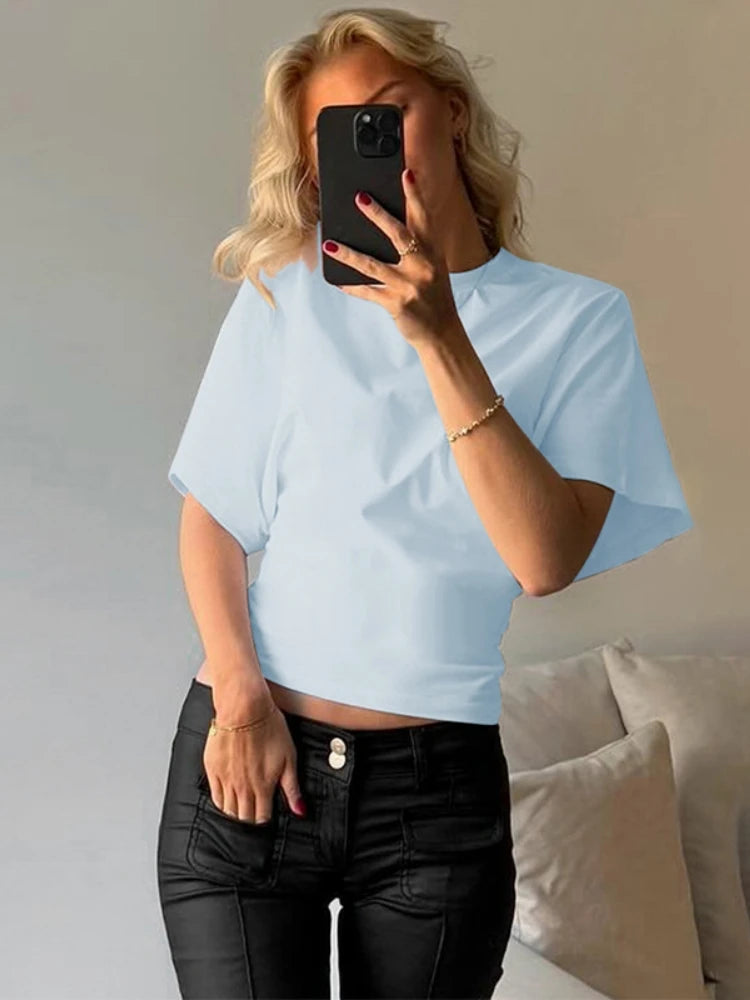 Loose T Shirts For Women Streetwear O-neck Crop Top Y2k Accessories Short Sleeve Feminist Clothes Pullover Camisetas Ropa Mujer